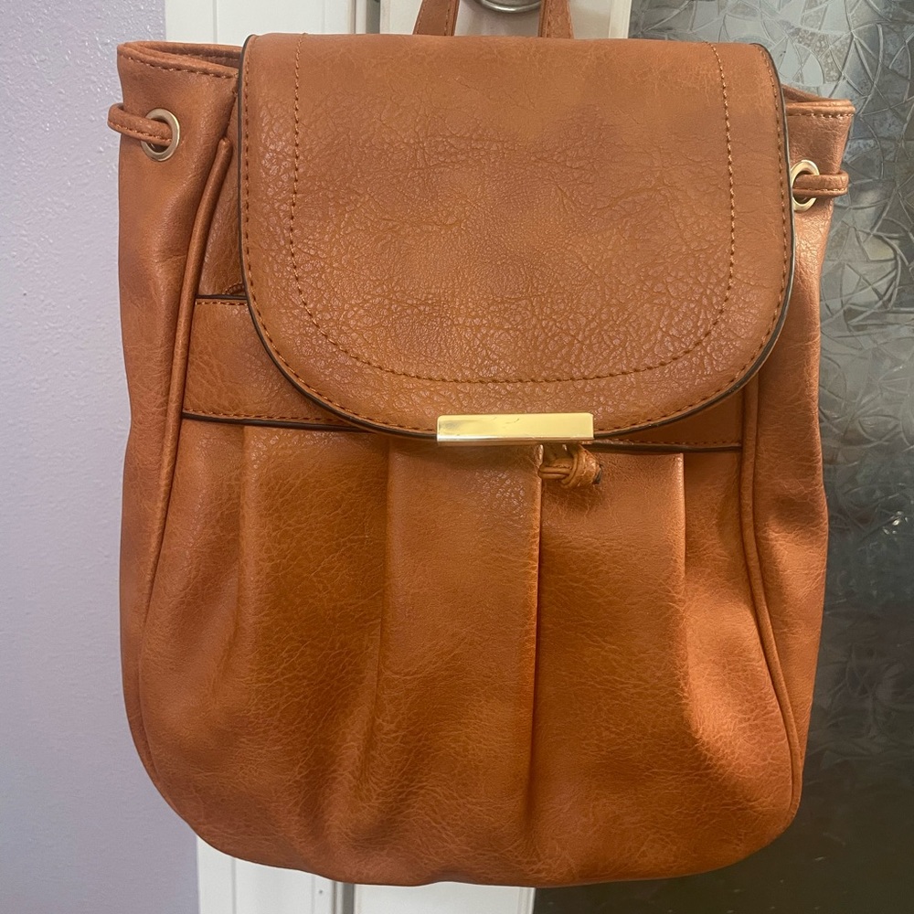 Faux leather backpack